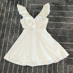 Lulu’s Divine Darling White Ruffled Skater Dress